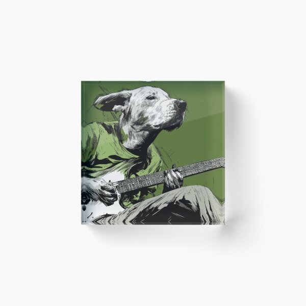Item preview, Dog plays guitar in a green setting designed and sold by anytka.