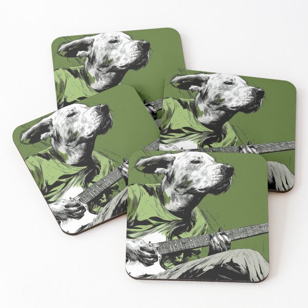 Item preview, Dog plays guitar in a green setting designed and sold by anytka.