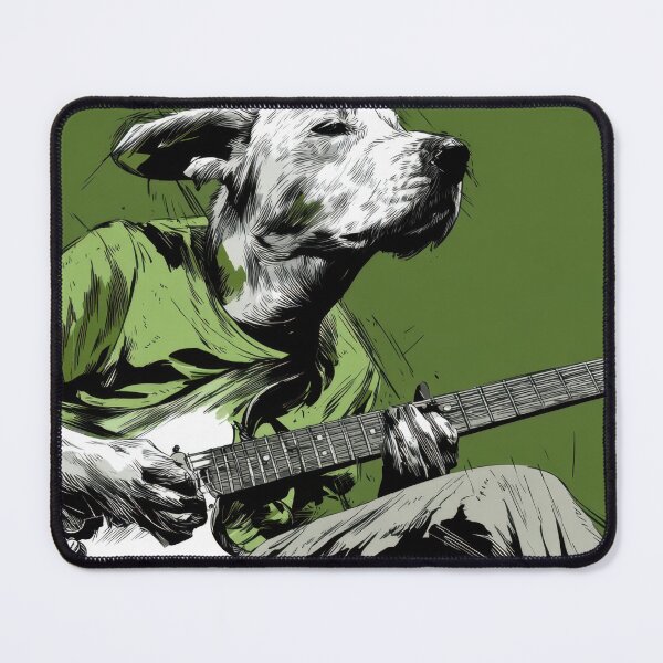 Item preview, Dog plays guitar in a green setting designed and sold by anytka.