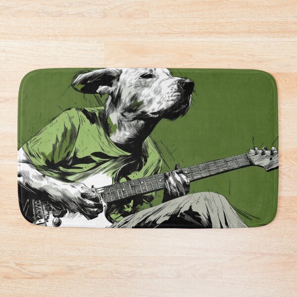 Item preview, Dog plays guitar in a green setting designed and sold by anytka.