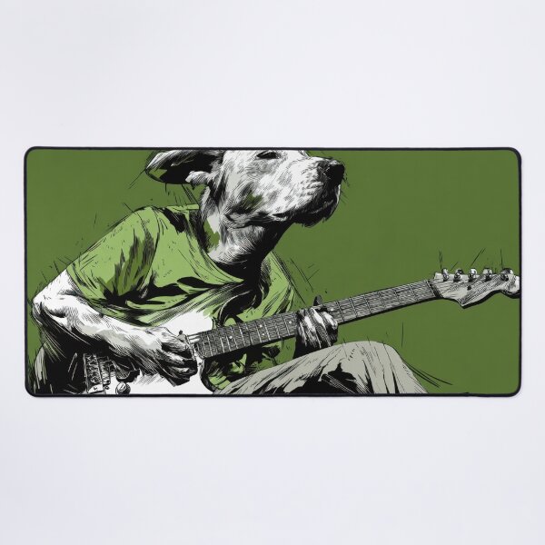 Item preview, Dog plays guitar in a green setting designed and sold by anytka.