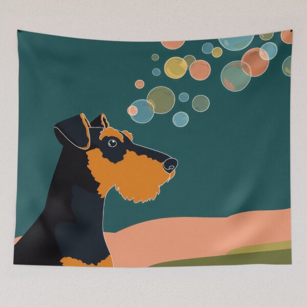 Item preview, Dog watching colorful bubbles designed and sold by anytka.