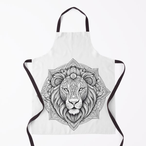 Item preview, Geometric Lion Face Line Art – Symmetrical Animal Design designed and sold by RELAX STATION.