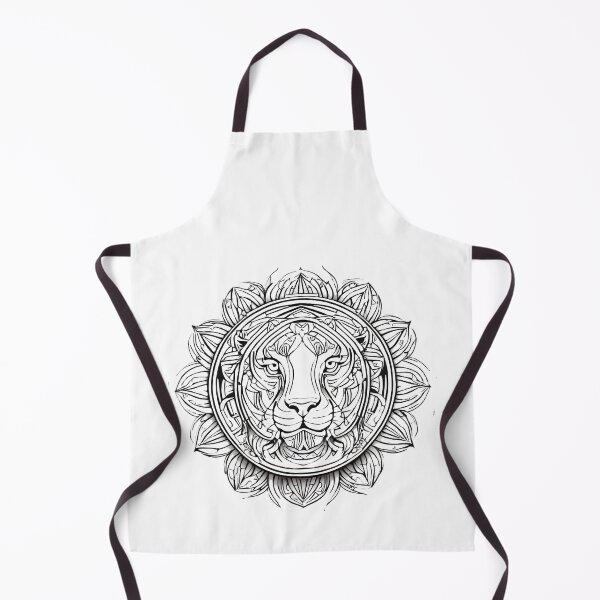 Item preview, Ornamental Lion Head Mandala Line Art – Detailed Wildlife Illustration designed and sold by RELAX STATION.