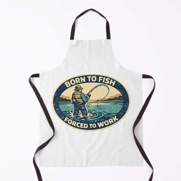 Item preview, Born to Fish Forced to Work Sticker | Vintage Fishing Sticker | Coastal Fishing Tee | Retro Fisherman Design designed and sold by Fierce Wave Supply Co..