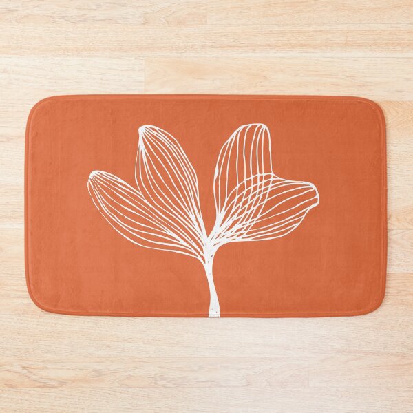Item preview, Botanical Minimalist Symmetrical Line Drawing II, Coral Orange designed and sold by SWSandraWechner.