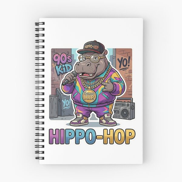 Item preview, Hippo-Hop 90s Rapper Hippo Sticker - Retro Streetwear Hippo Art - Funny Hip Hop Animal Decal designed and sold by Desperate Measures.