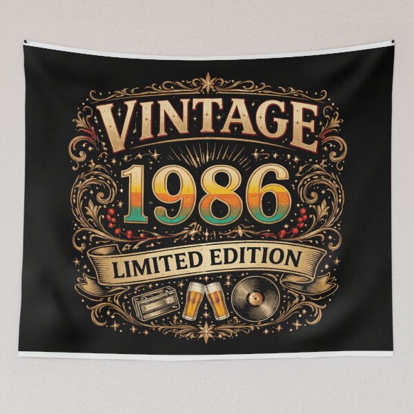 Item preview, Vintage 1986 Limited Edition Retro Birthday Design designed and sold by CLOUTKULT.