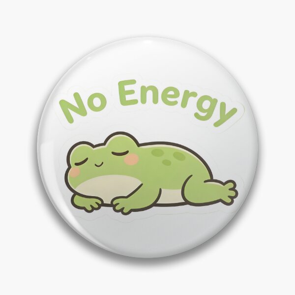 Item preview, No Energy Frog Cute Kawaii Lazy Mood Sticker Funny Frog Design designed and sold by Artclo3.