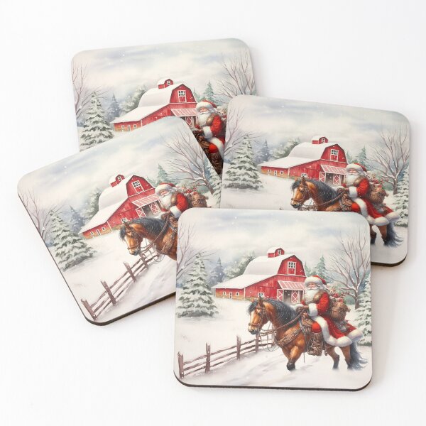 Item preview, Western Themed Christmas Santa on Horseback designed and sold by SalonOfArt.
