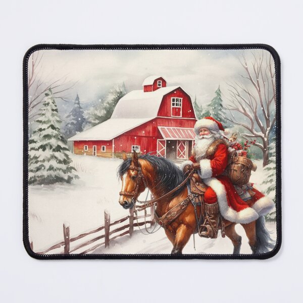 Item preview, Western Themed Christmas Santa on Horseback designed and sold by SalonOfArt.