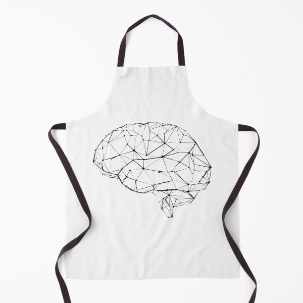 Item preview, Minimalist Geometric Brain Line Art | Black and White Science designed and sold by TypoArtPrints.