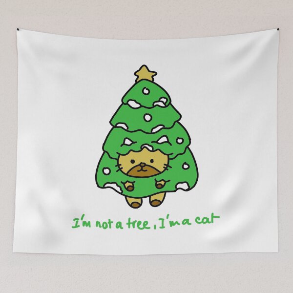Item preview, I’m Not a Tree I’m a Cat Christmas Funny Cat Xmas designed and sold by TomatiLove.
