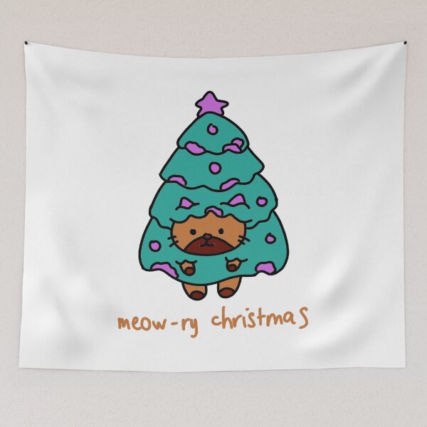 Item preview, Meowy Christmas Cute Cat Tree Funny Xmas Cat designed and sold by TomatiLove.