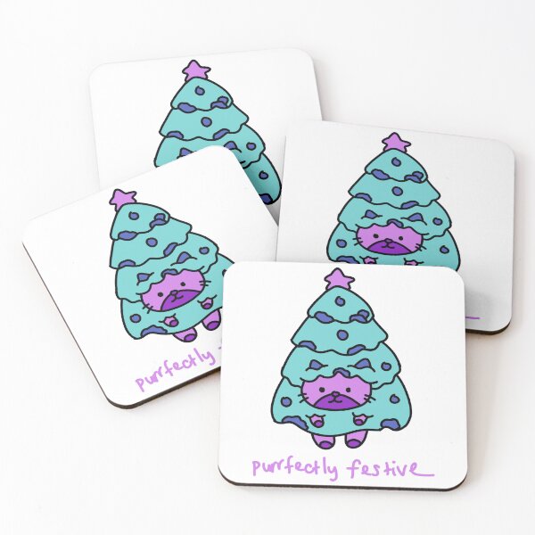 Item preview, Purrfectly Festive Cute Cat Christmas Tree Funny Xmas Cat designed and sold by TomatiLove.