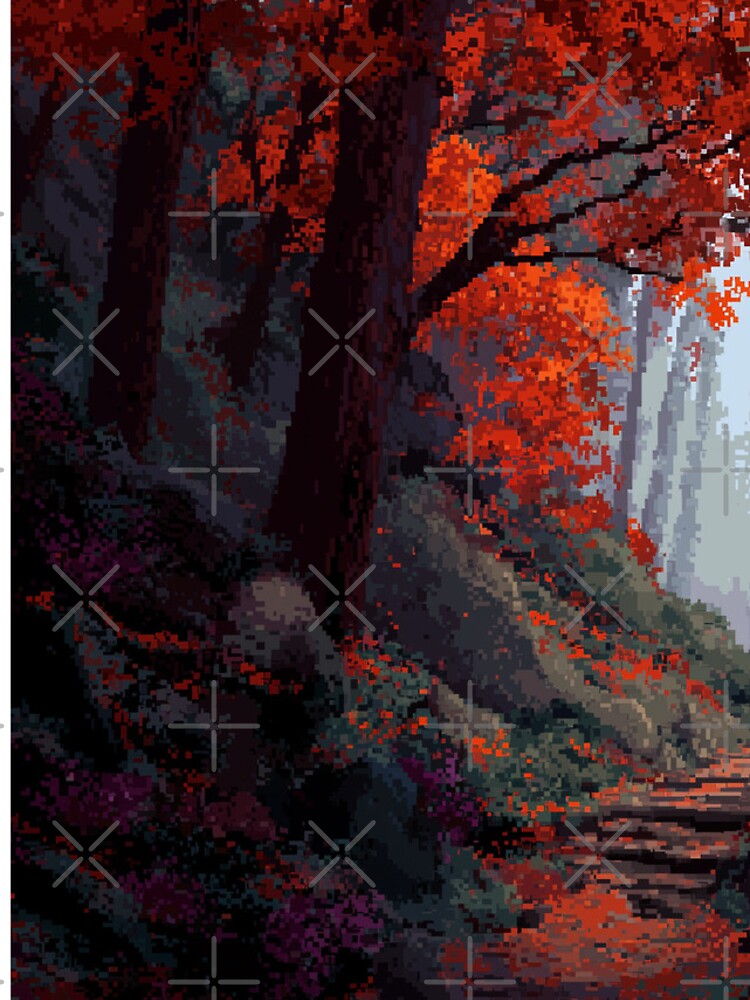 Thumbnail 4 of 4, iPhone Case, Pixel Autumn Forest Path designed and sold by Rtymer.