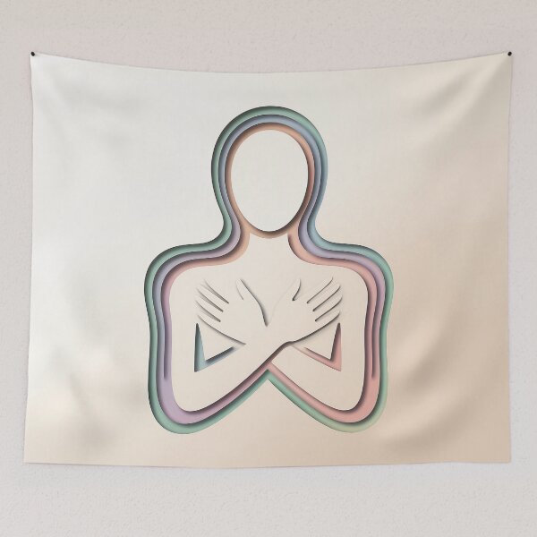 Item preview, Soft Wellness Self Love Hug Wall Art designed and sold by TrendMorphic.