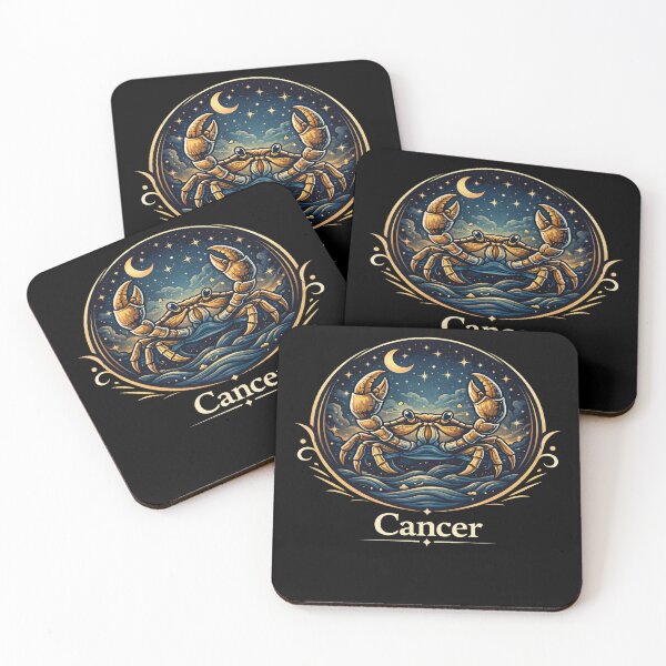 Item preview, Cancer Zodiac Crab Illustration – Elegant Astrology Sign Art, Celestial Night Sky, Golden Cancer Design designed and sold by Kiziorq.