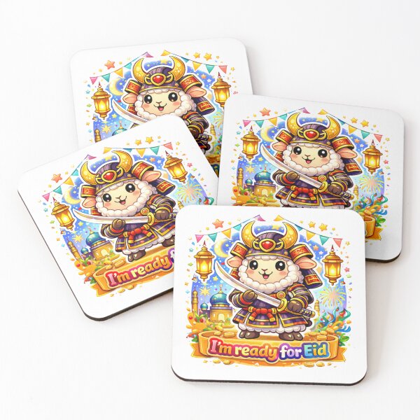 Item preview, Eid al-adha Kawaii Samurai Sheep – Cute Eid Mubarak Cartoon Design designed and sold by RALYSHOP.