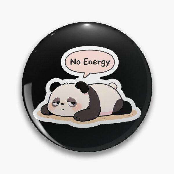 Item preview, No Energy Panda Cute Kawaii Lazy Mood Sticker Funny Panda Meme designed and sold by Artclo3.