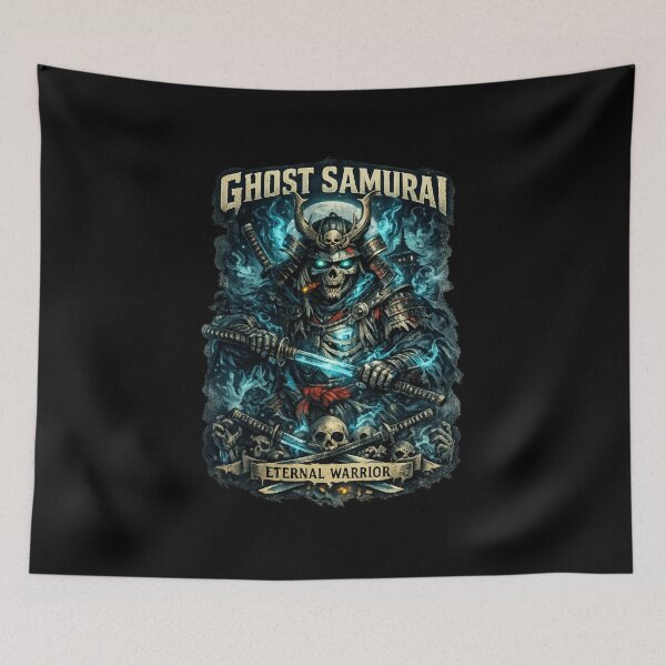 Item preview, Ghost Samurai - Eternal Warrior | Dark Japanese Skeleton Art designed and sold by CosmicSplendor.