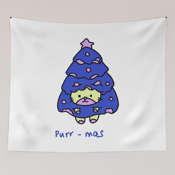 Item preview, Purrmas Cute Cat Christmas Tree Funny Xmas Cat designed and sold by TomatiLove.