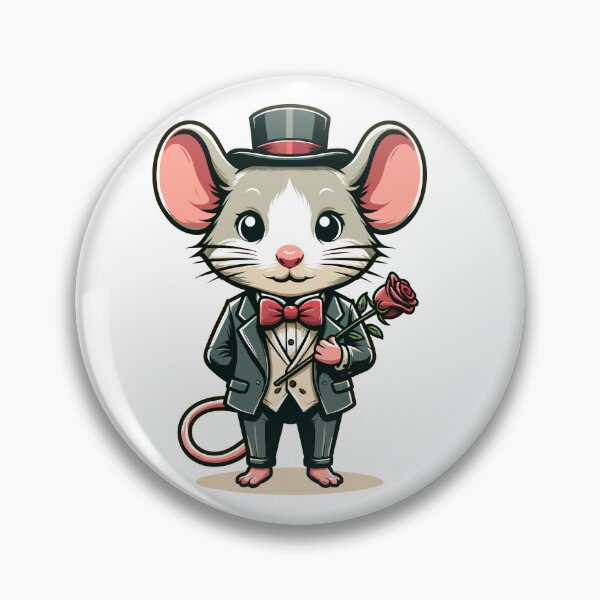 Item preview, Funny Mouse Gentleman with Rose Cute Romantic Design designed and sold by CyfroweMysli.