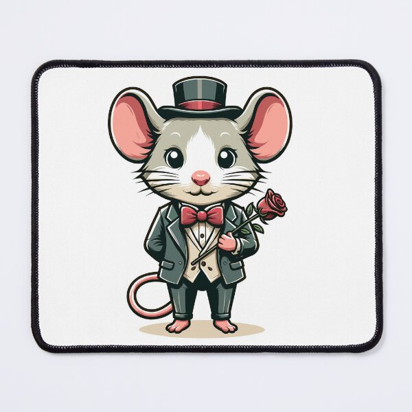 Item preview, Funny Mouse Gentleman with Rose Cute Romantic Design designed and sold by CyfroweMysli.