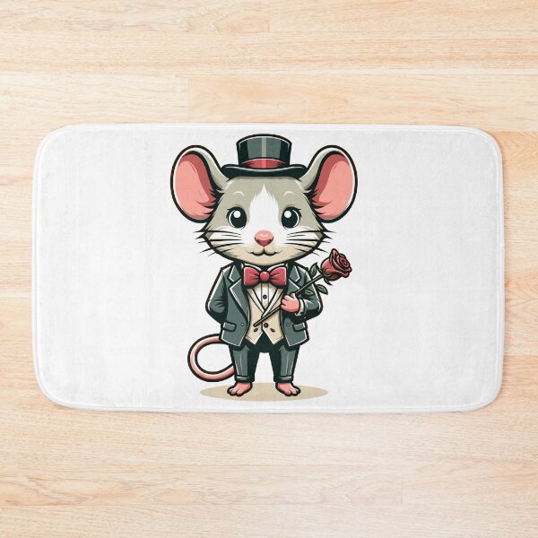 Item preview, Funny Mouse Gentleman with Rose Cute Romantic Design designed and sold by CyfroweMysli.