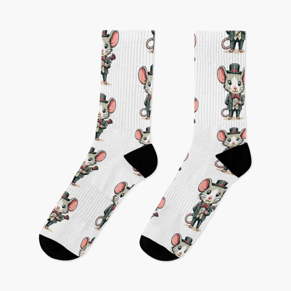 Item preview, Funny Mouse Gentleman with Rose Cute Romantic Design designed and sold by CyfroweMysli.