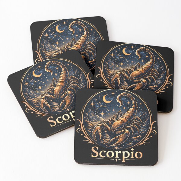 Item preview, Scorpio Zodiac Scorpion Illustration – Elegant Astrology Sign Art, Celestial Night Sky, Golden Scorpio Design designed and sold by Kiziorq.