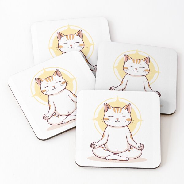 Item preview, Calm Meditation Cat in Zen Pose designed and sold by funnyshop222.