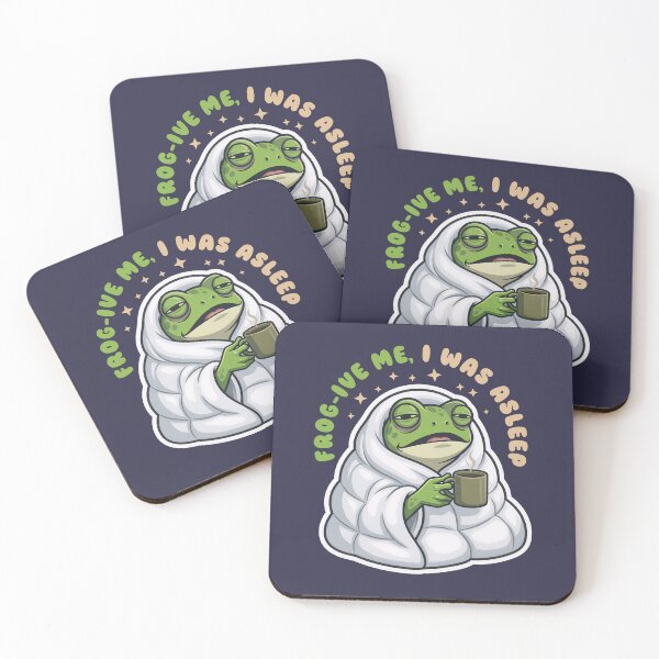 Item preview, Funny Tired Frog in Blanket Frog-ive Me I Was Asleep designed and sold by LinaValearte.