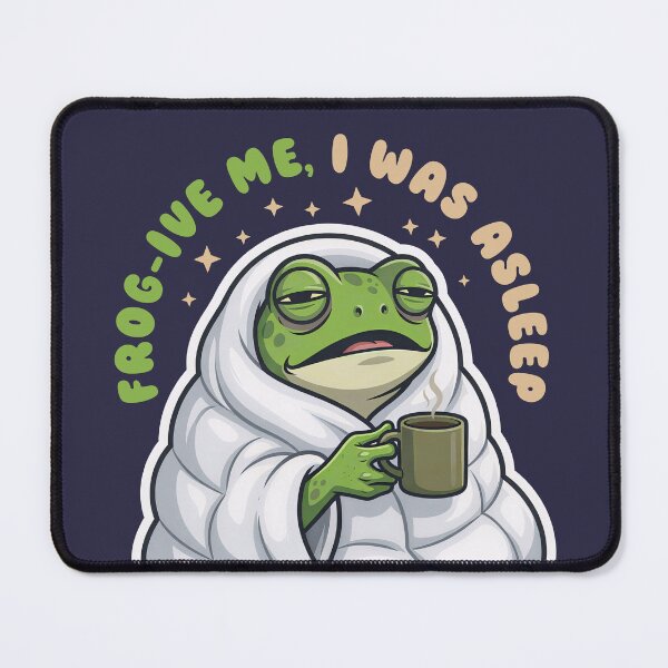 Item preview, Funny Tired Frog in Blanket Frog-ive Me I Was Asleep designed and sold by LinaValearte.