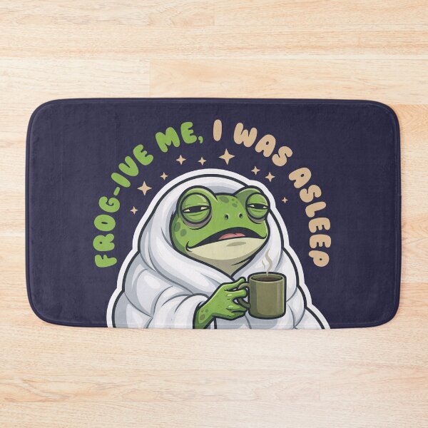 Item preview, Funny Tired Frog in Blanket Frog-ive Me I Was Asleep designed and sold by LinaValearte.