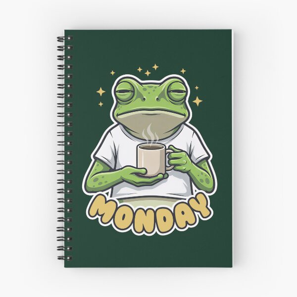 Item preview, Funny Monday Frog Coffee Lover Sleepy Aesthetic Art designed and sold by LinaValearte.