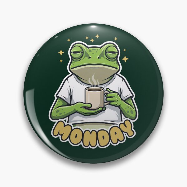 Item preview, Funny Monday Frog Coffee Lover Sleepy Aesthetic Art designed and sold by LinaValearte.