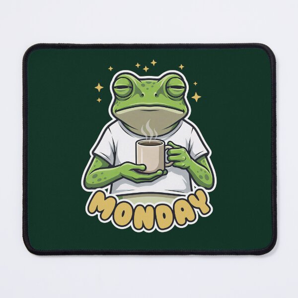 Item preview, Funny Monday Frog Coffee Lover Sleepy Aesthetic Art designed and sold by LinaValearte.
