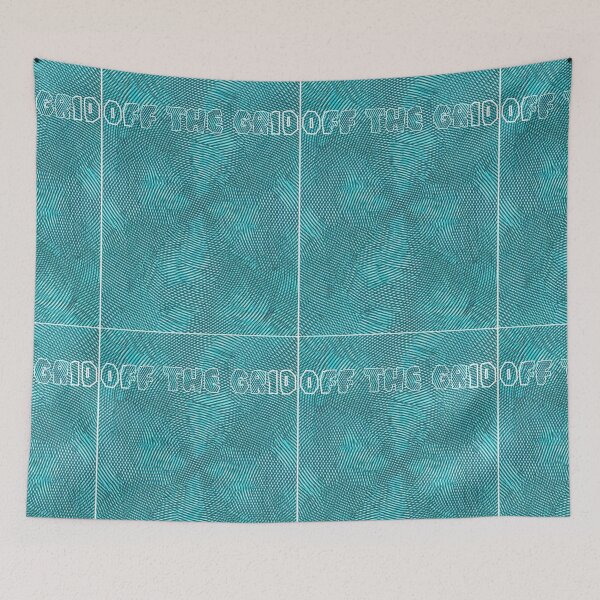 Item preview, Cyan Moiré Optical Illusion - Abstract 3D Wavy Grid designed and sold by SlavicKemp.