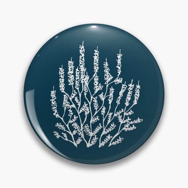 Item preview, Small Bush, Line Drawing Symmetric Minimalist Aesthetic Natural Design Midnight Blue designed and sold by SWSandraWechner.