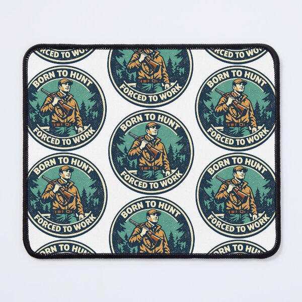 Item preview, Born to Hunt Forced to Work Sticker | Vintage Hunting Design | Hunter Gift | Retro Outdoor Tee designed and sold by Fierce Wave Supply Co..