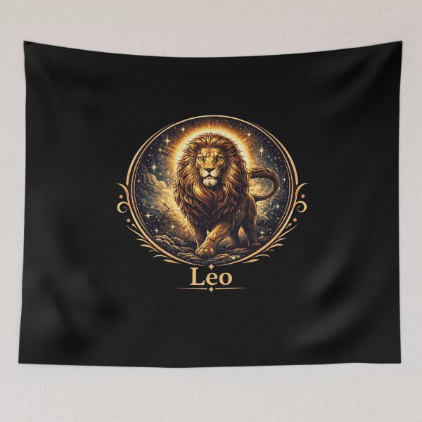 Item preview, Leo Zodiac Lion Illustration – Elegant Astrology Sign Art, Celestial Night Sky, Golden Leo Design designed and sold by Kiziorq.