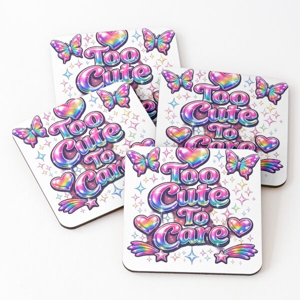 Item preview, Too Cute To Care Rainbow Chrome Y2K designed and sold by Hoffmann-Shop.