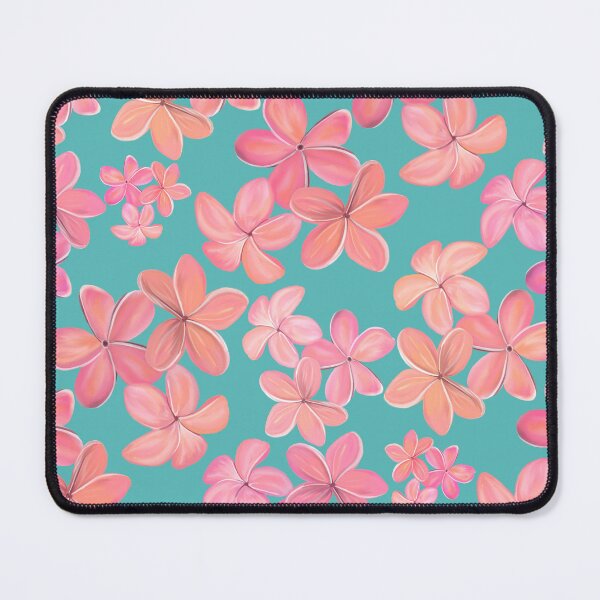 Item preview, Pink and Coral Plumeria on Aqua designed and sold by PD-Coastal.