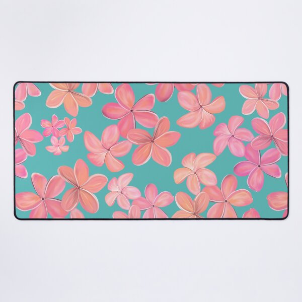 Item preview, Pink and Coral Plumeria on Aqua designed and sold by PD-Coastal.