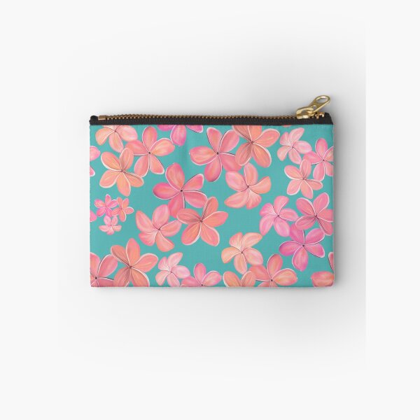 Item preview, Pink and Coral Plumeria on Aqua designed and sold by PD-Coastal.