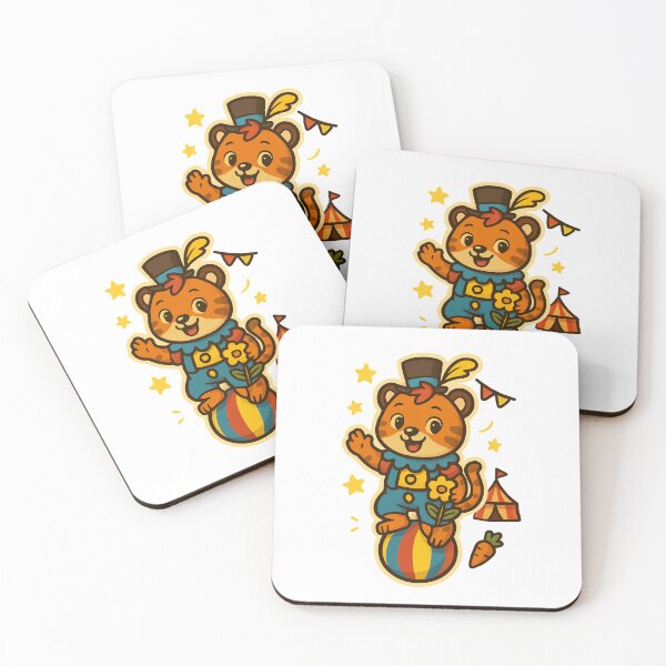 Item preview, Cute Circus Tiger Balancing on Ball – Whimsical Illustration designed and sold by Joyfulfabric.