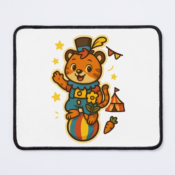 Item preview, Cute Circus Tiger Balancing on Ball – Whimsical Illustration designed and sold by Joyfulfabric.