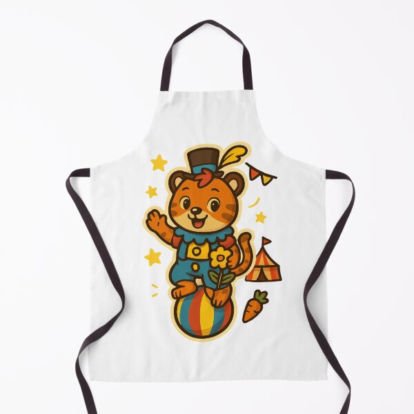 Item preview, Cute Circus Tiger Balancing on Ball – Whimsical Illustration designed and sold by Joyfulfabric.