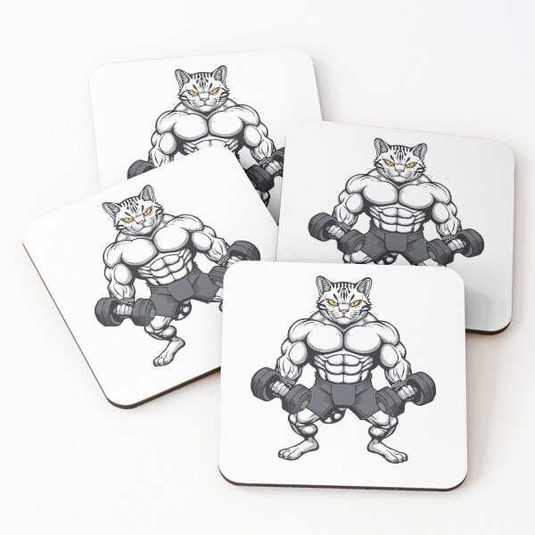 Item preview, Muscular Gym Cat Lifting Weights designed and sold by funnyshop222.